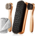 4 Pcs Horsehair Shine Shoes Brush Kit Polish Dauber Applicators Cleaning by ZJoey