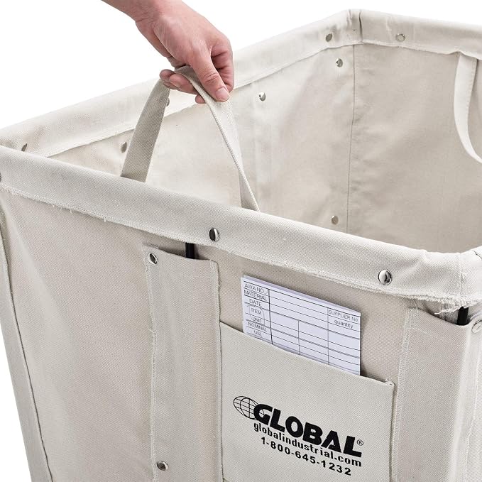 Global Industrial 12 Bushel, Canvas Basket Bulk Truck, Unassembled, Rolling - Image 8