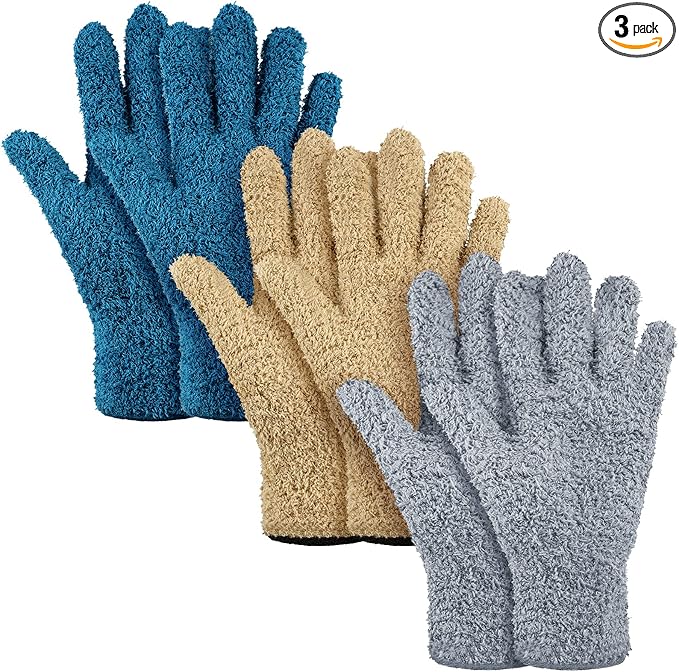 Patelai 3 Pairs Microfiber Plant Dusting Gloves Leaf Cleaning Gloves by Patelai