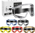 6 Pack Safety Goggles, ANSI Z87.1 Anti-Fog Lab Goggles, Adjustable Protective by GOL-SIV