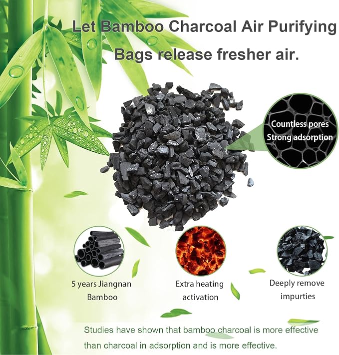 Bamboo Charcoal Bags Odor Absorber 4 Pack×500g Bamboo Charcoal Air Purifying - Image 5