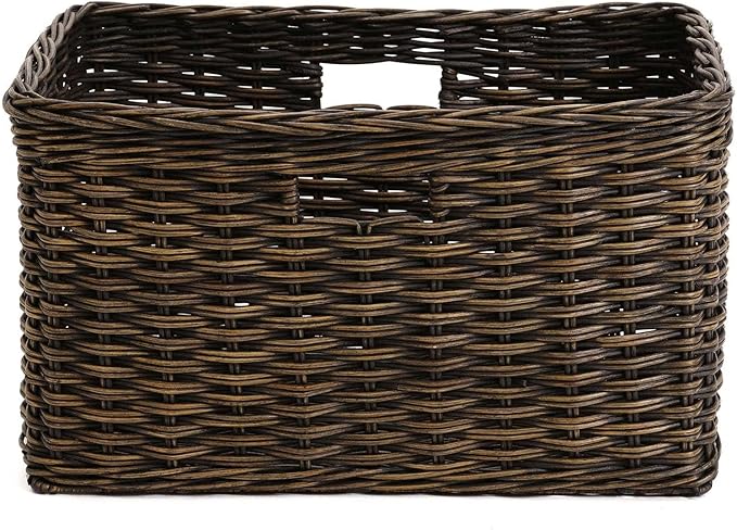The Basket Lady Tall Rectangular Wicker Storage Basket, 16.5 in L x 10.5 in W x - Image 2