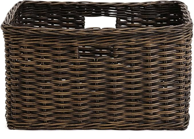 The Basket Lady Tall Rectangular Wicker Storage Basket, 22.5 in L x 16 in W x - Image 2