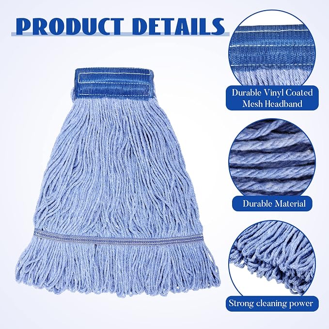 Gejoy 10 Pack 24oz Mop Head Replacement Commercial Cleaning Mop Head Wet String - Image 3
