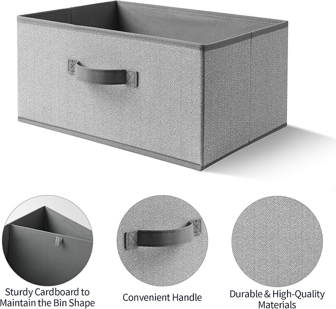Storage Baskets, 15.7 Inch Woven Fabric Bins, Storage Cubes - Image 6