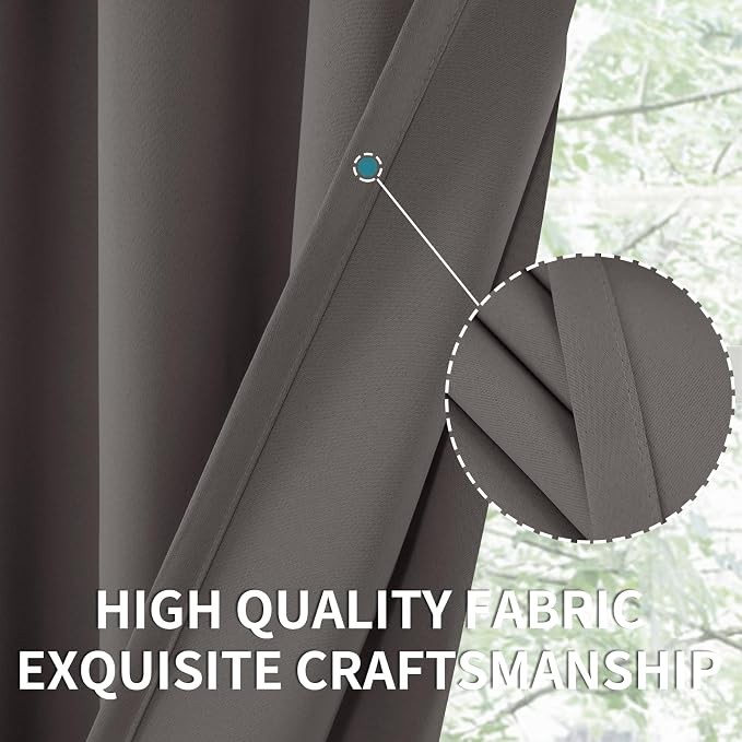 BGment Grey Blackout Curtains 36 Inches Length - Image 6