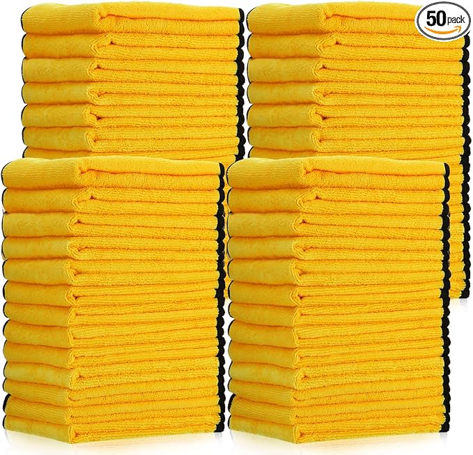 Tallew 50 Pcs Microfiber Towels 16 Inch x 16 Inch Microfiber Cloth Car Drying by Tallew