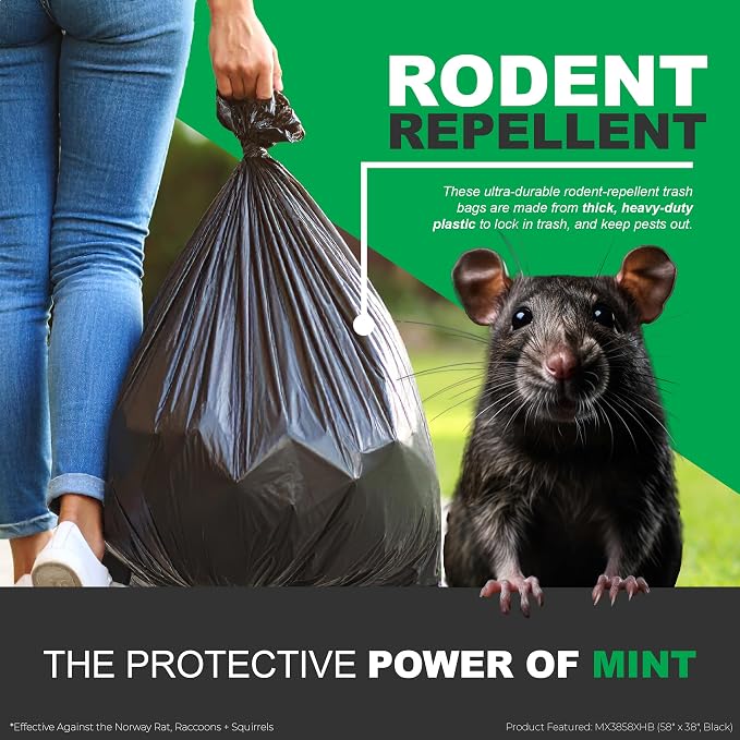 Mint-X Rodent Repellent Outdoor Home and Industrial Trash Bags - Image 4