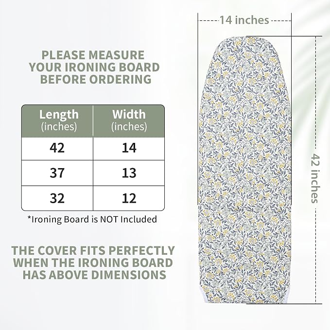 Seiritex Over The Door Ironing Board Cover 14 x 42 inch, Thick Padding and Heat - Image 4
