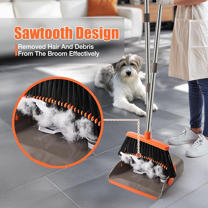 Broom and Dustpan Set, Upgraded Large Broom - Image 4
