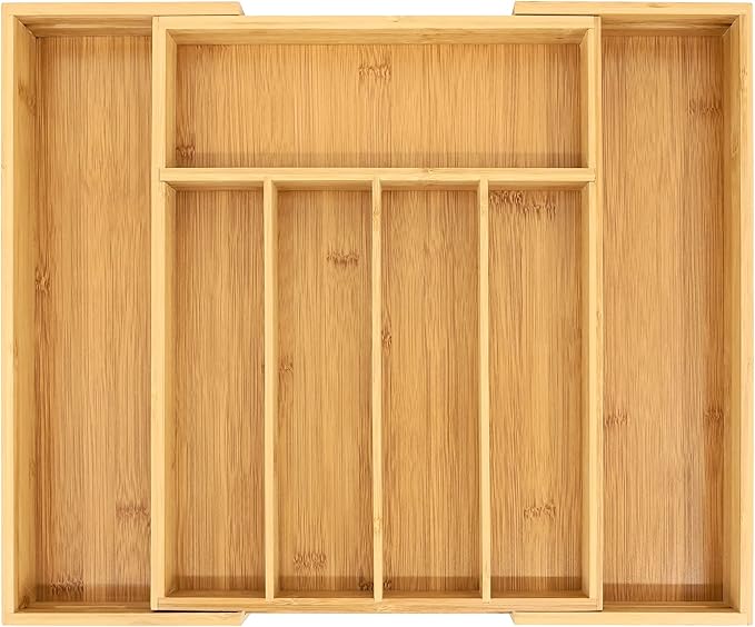 VaeFae Bamboo Drawer Organizer, Expandable Silverware Drawer Organizer by VaeFaeDirect
