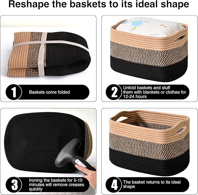 Storage Baskets for Organizing Shelves, Decorative Baskets for Storage - Image 7