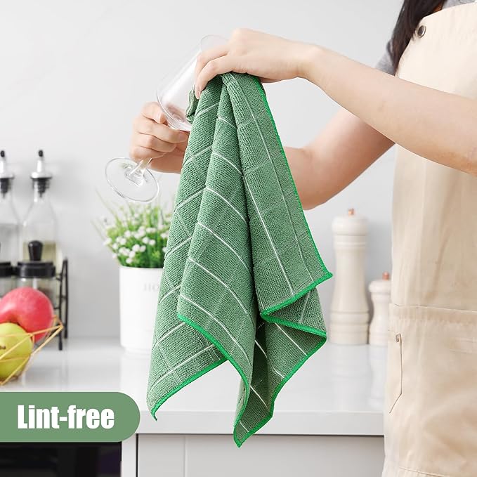 Homaxy Microfiber Kitchen Towels and Dishcloths Set, 16 Pack Soft and Absorbent - Image 4