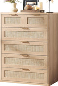 LEYAOYAO Rattan Dresser for Bedroom, Modern 6 Drawers Boho Dressers by LEYAOYAO-Findtheshiningpointofyourideallife%EF%BC%81