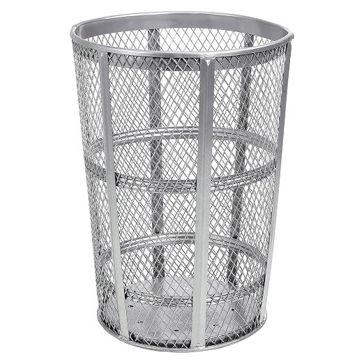 Global Industrial 48 Gallon Outdoor Metal Trash Container, Galvanized - Image 8