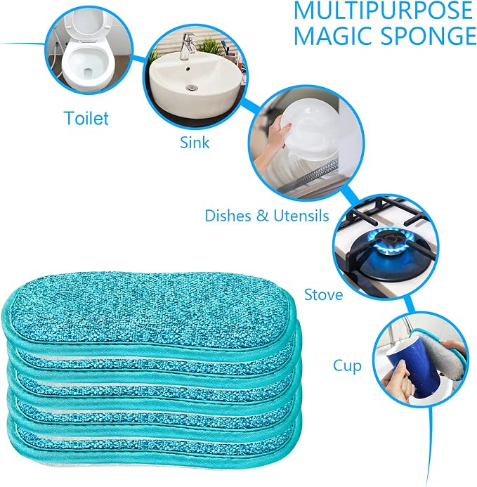 Kitchen Dish Sponge Scrubber Non Scratch, Dishcloth No Odor Reusable Washable - Image 4