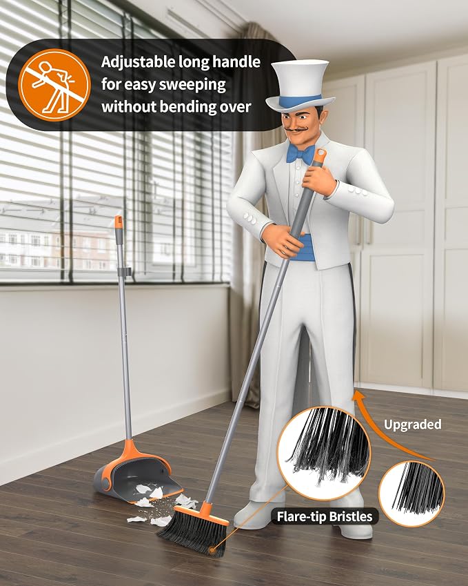 MR.SIGA Broom and Dustpan Set - Image 2