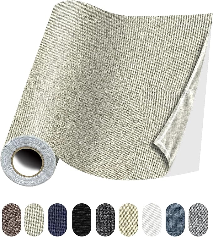 Fabric Repair Patches, 17X158 Inch Linen Repair Tape Self-Adhesive Fabric by Lifeshoon