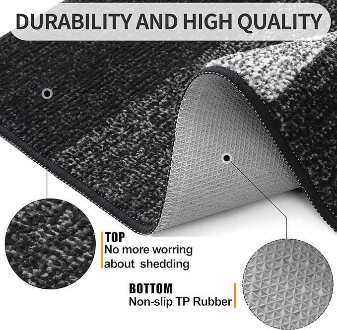 Kitinjoy Indoor Outdoor Door Mat, 59x24 Non-Slip Absorbent Dirt Trapper - Image 3