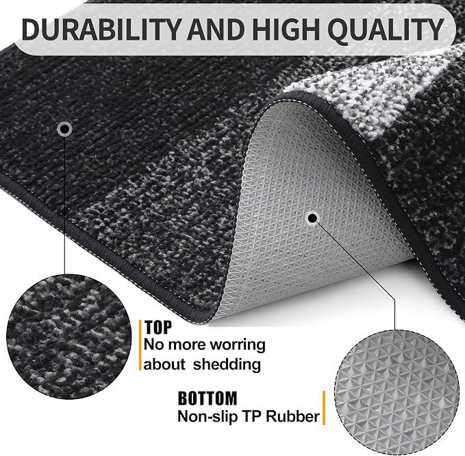 Kitinjoy Indoor Outdoor Door Mat, 47x24 Non-Slip Absorbent Dirt Trapper - Image 3