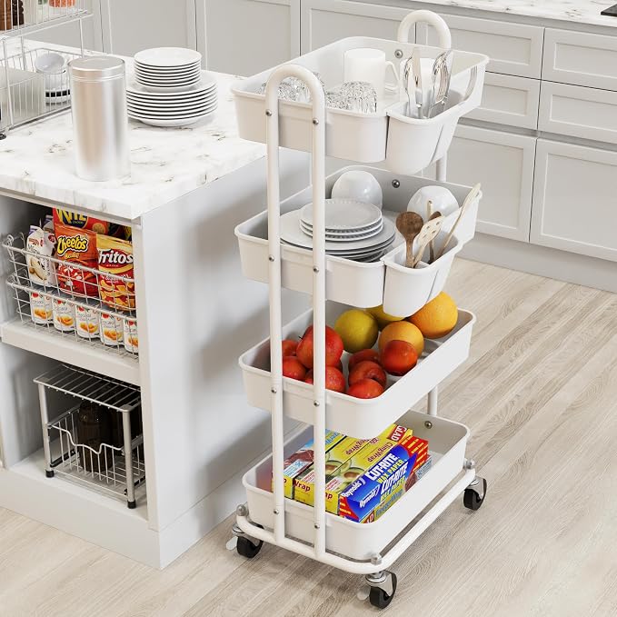 Simple Houseware 4-Tier Multifunctional Rolling Utility Cart - Image 7
