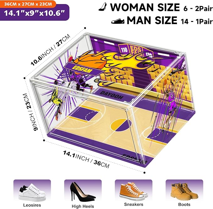 Acrylic Shoe Box Clear Plastic Stackable Storage Boxes - Image 2