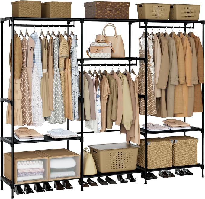 Clothes Rack, Portable Closet, 81.1 Inch Large Capacity Wardrobe Closet by Unknown
