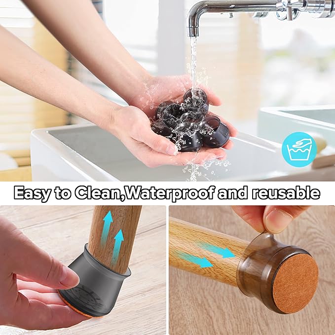 24PCS Upgraded Silicone Chair Leg Floor Protectors - Image 6