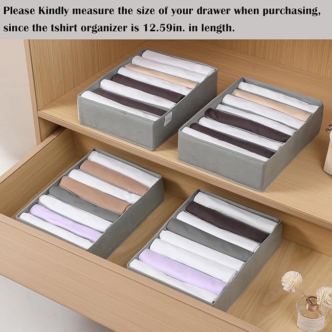 4 Packs T-shirt Drawer Organizers - Image 4
