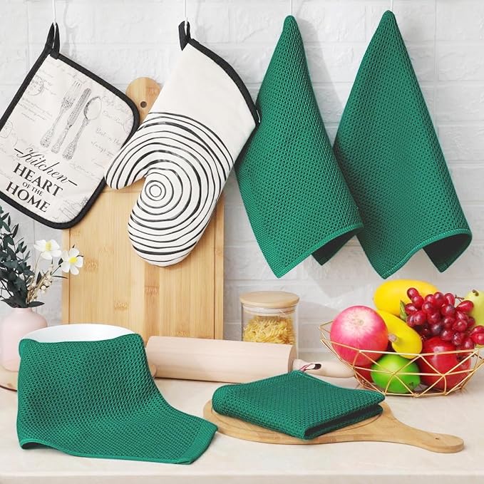 Homaxy 100% Cotton Waffle Weave Kitchen Dish Cloths, Ultra Soft Absorbent Quick - Image 6