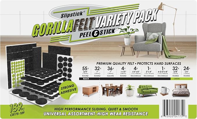 Slipstick Gorilla Felt Furniture Pads Premium Furniture Pads & Chair Leg Floor - Image 6