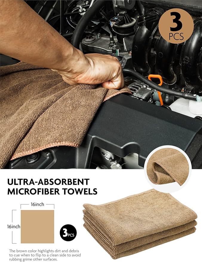 Fantasticlean 9PCS Car Interior Detailing Set, Microfiber Cloth & Applicator - Image 3