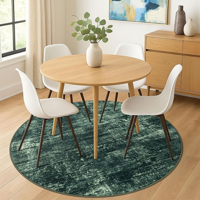 IOHOUZE Abstract Round Area Rug 6 Ft Washable Circle Rugs Large Round Rug Non - Image 2
