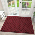 Door Mat Indoor Doormat, Entryway Rug Red Door Mats Non-Slip Rubber Backing by JEEDOVIA