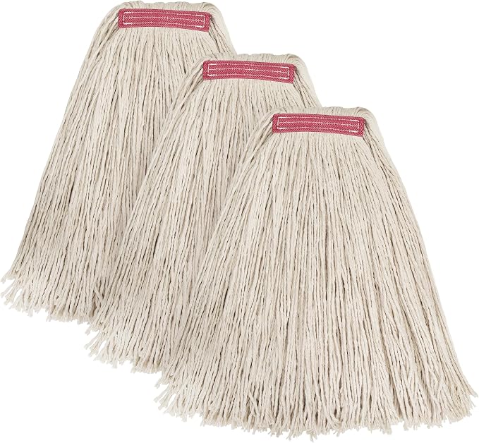 Matthew Cleaning 20oz 3Pack Cotton Floor Mop, Cotton Looped-Open String Heavy by MATTHEWCLEANINGPRODUCTS