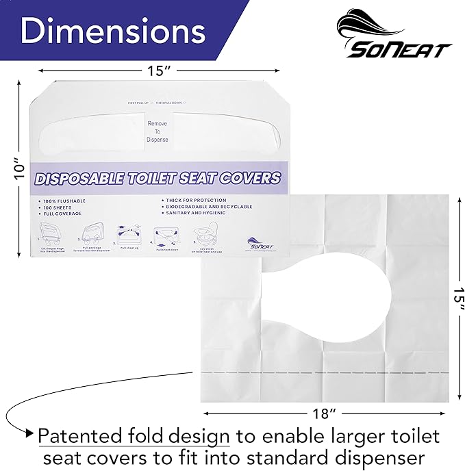 Disposable Toilet Seat Covers XL Half Fold Flushable – 400 Sheets - Image 4