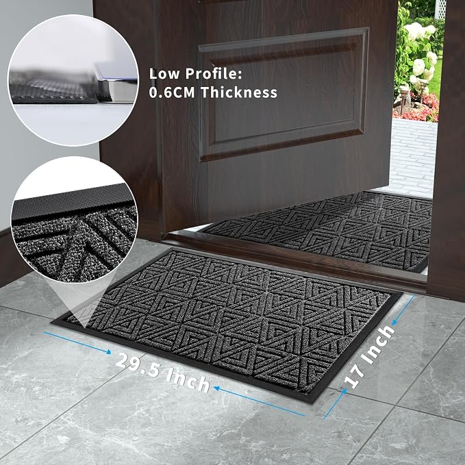 Yimobra Outdoor Mats for Front Door 29.5x17, All-Weather Waterproof Non-Slip - Image 2