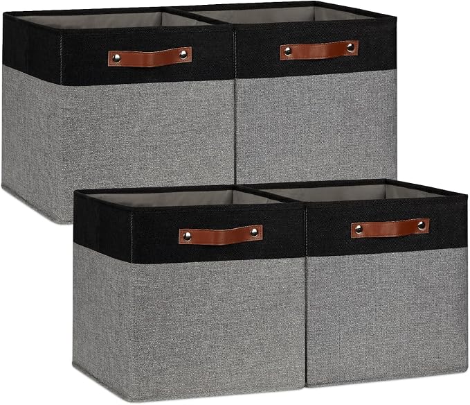 DULLEMELO 12x12 Storage Cubes, Collapsible Sturdy Cube Storage Bins by DULLEMELO