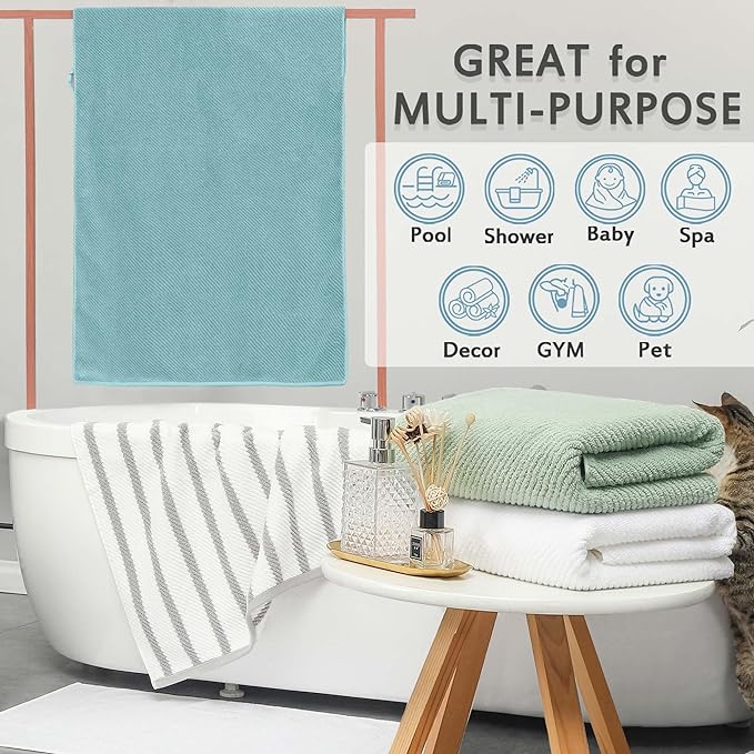 VOOVA & MOVAS Hunter Green Bath Towels, Bath Towels Set of 4, Large 30" x 56" - Image 5