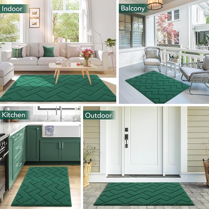 hicorfe Indoor Door Mat, Non Slip Door Mats, Absorbent Resist Dirt Entrance - Image 2