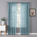 Tollpiz Sheer Curtain Linen Textured Living Room Curtains Sheer Light Filtering by Tollpiz