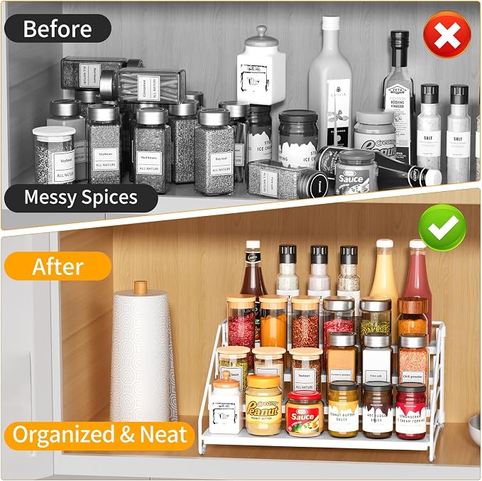 RCHYFEED Spice Rack Organizer for Cabinet, 4 Tier Spice Organization for - Image 3