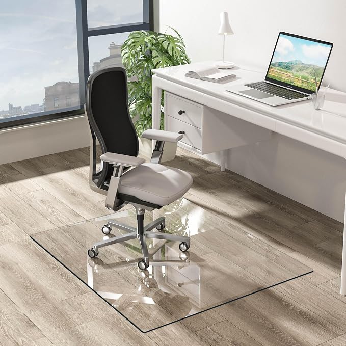Office Chair Mat for Hardwood Floor, 1/8" Thick 55” x 35” Crystal Clear Hard - Image 2