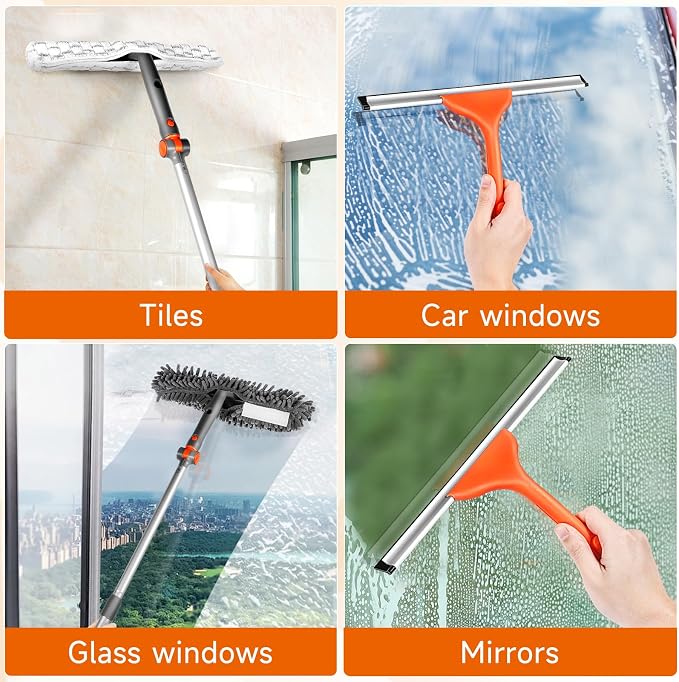 Chabatree Window Squeegee Cleaner Set 2-in-1 Window Cleaning Tool - Image 6