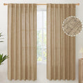 YoungsTex Burlap Linen Semi Sheer Curtains 72 Inch Length by YoungsTex