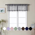 Aiyufeng Grey Valances for Windows, Clip Jacquard Chic Wavy Line Voile Sheer by Aiyufeng