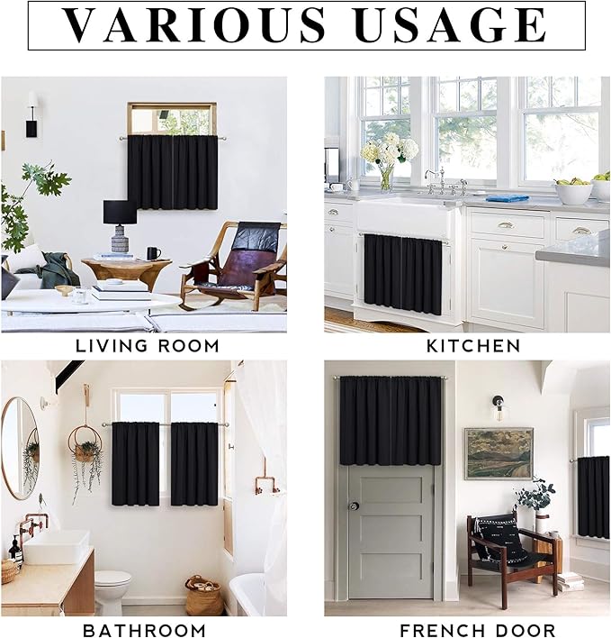 RYB HOME Black Curtains Blackout - Image 7