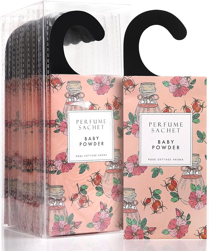 ROSE COTTAGE Large 12 Packs Baby Powder Hanging Closet Air Freshener Scented by ROSECOTTAGE