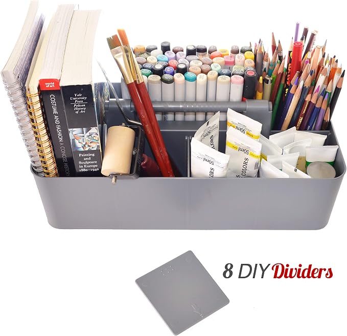 2 PACK - Portable DIY 8 Dividers Durable Plastic Tote Tool & Supply Cleaning - Image 3