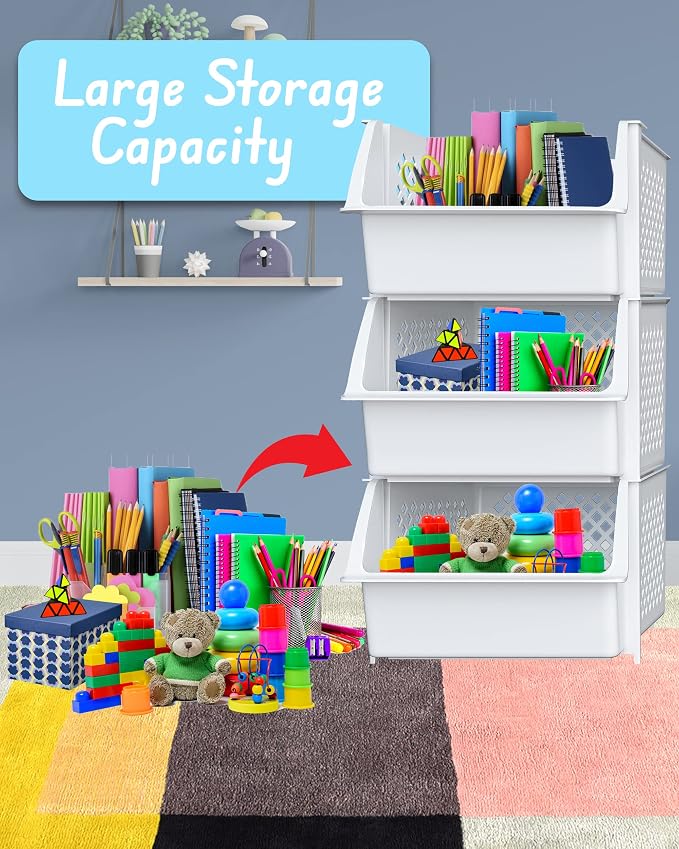 Skywin TidyFriend Plastic Stackable Storage Bins - Image 3